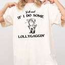 Medium Ivory Cream Y'all Mind If I Do Some Lollygaggin, Frog, Funny, Aesthetic, Meme, Toad Comfort Colors Tee