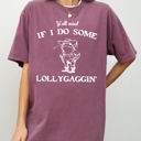 Medium Berry Red Y'all Mind If I Do Some Lollygaggin, Frog, Funny, Aesthetic, Meme, Toad Comfort Colors Tee