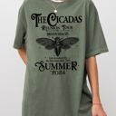 Small Moss Dark Green Cicadas Reunion Tour Summer 2024 Nature Lover Double Brood XIII XIX Outdoors Concert Shirt Comfort Colors Tee