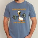 XXL Blue Jean Everything Hurts And I'm Tired Meme Duck Gym Life Exercise Lifting Comfort Colors Tee