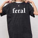 Medium Black Feral Meme Vulgar Suggestive Trendy Graphic Fusion Bold Statement Comfort Colors Tee