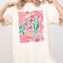 Large Ivory Cream Boho Floral Cowboy Boots Colorful Summer Western Country Floral Edition Comfort Colors Tee