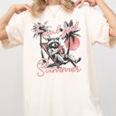 Large Ivory Cream Feral Girl Summer Raccoon Beach Vacation Meme Hot Girl Summer Comfort Colors Tee