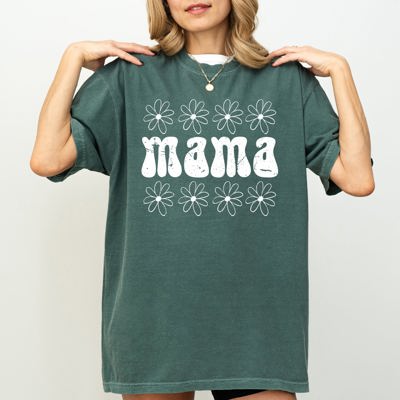 Mama Daisy 70s Retro Floral Garden Motif Inspired By Vintage Motherhood Style Statement Comfort Colors Tee