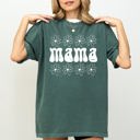 XXL Blue Spruce Green Mama Daisy 70s Retro Floral Garden Motif Inspired By Vintage Motherhood Style Statement Comfort Colors Tee