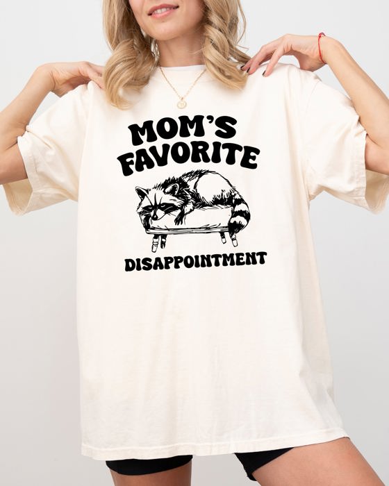 Mom's Favorite Disappointment Raccoon Meme Aesthetic Inside Joke Comfort Colors Tee