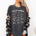 Large Pepper Dark Gray Seals Of Approval Punny Quote Meme On Classic Seal Humor For Fans Of Witty Dad Jokes Comfort Colors Tee