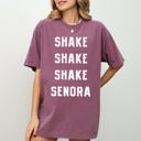 Medium Berry Red Shake Senora Jump In The Line Belafonte Halloween Skeleton Witch Comfort Colors Tee