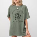 XL Moss Dark Green Surviving Purely Out Of Spite Skeleton Bats Halloween Spooky Dancing Comfort Colors Tee