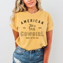 XL Mustard American Cowgirl Retro Western Country Classic Vintage Inspired Nostalgic Western Frontier Spirit Comfort Colors Tee