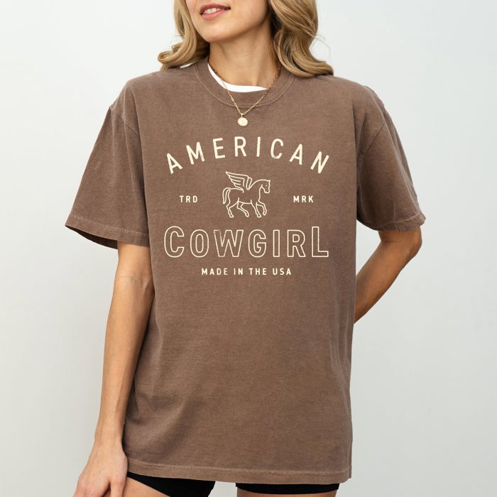 American Cowgirl Retro Western Country Classic Vintage Inspired Nostalgic Western Frontier Spirit Comfort Colors Tee