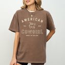 XL Espresso Brown American Cowgirl Retro Western Country Classic Vintage Inspired Nostalgic Western Frontier Spirit Comfort Colors Tee