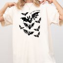 Medium Ivory Cream Bat Shit Crazy Halloween Spooky Witch Bats Haunted Night Sky Silhouette Comfort Colors Tee