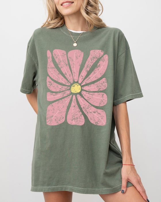 Gorgeous Abstract Flower Boho Floral Design Summer Vibes Garden Festival Nature Inspired Vintage Look Comfort Colors Tee