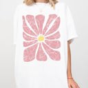 Medium White Gorgeous Abstract Flower Boho Floral Design Summer Vibes Garden Festival Nature Inspired Vintage Look Comfort Colors Tee