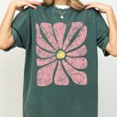 XL Blue Spruce Green Gorgeous Abstract Flower Boho Floral Design Summer Vibes Garden Festival Nature Inspired Vintage Look Comfort Colors Tee
