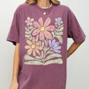 XXL Berry Red Groovy Gorgeous Abstract Flowers Boho Floral Design Summer Vibes Gardening Festival Nature Inspired Comfort Colors Tee