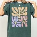Large Blue Spruce Green Lovely Gorgeous Abstract Flowers Boho Floral Design Summer Vibes Comfort Colors Tee