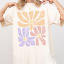 Medium Ivory Cream Lovely Gorgeous Abstract Flowers Boho Floral Design Summer Vibes Comfort Colors Tee