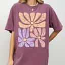 Small Berry Red Lovely Gorgeous Abstract Flowers Boho Floral Design Summer Vibes Comfort Colors Tee