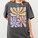 Small Pepper Dark Gray Lovely Gorgeous Abstract Flowers Boho Floral Design Summer Vibes Comfort Colors Tee