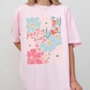 Large Blossom Light Pink Blossoms Gorgeous Abstract Flowers Boho Floral Design Summer Vibes Gardening Festival Nature Comfort Colors Tee