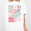 Medium White Blossoms Gorgeous Abstract Flowers Boho Floral Design Summer Vibes Gardening Festival Nature Comfort Colors Tee