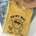  On My Way To Brighten Your Day Sunshine Summer Vibes Positivity Mental Health Comfort Colors Tee