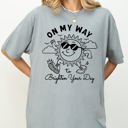 Small Granite On My Way To Brighten Your Day Sunshine Summer Vibes Positivity Mental Health Comfort Colors Tee