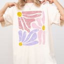XXL Ivory Cream Pastel Gorgeous Abstract Flowers Boho Floral Design Summer Vibes Gardening Festival Nature Comfort Colors Tee