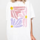 Large White Pastel Gorgeous Abstract Flowers Boho Floral Design Summer Vibes Gardening Festival Nature Comfort Colors Tee