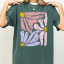 XL Blue Spruce Green Pastel Gorgeous Abstract Flowers Boho Floral Design Summer Vibes Gardening Festival Nature Comfort Colors Tee