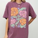 XXL Berry Red Soft Gorgeous Abstract Boho Floral Summer Vibes Gardening Festival Nature Comfort Colors Tee