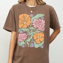 XL Espresso Brown Soft Gorgeous Abstract Boho Floral Summer Vibes Gardening Festival Nature Comfort Colors Tee
