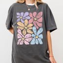  Striking Abstract Flowers Boho Floral Design With Summer Vibes Nature Gardening Festival Comfort Colors Tee