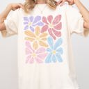 Large Ivory Cream Striking Abstract Flowers Boho Floral Design With Summer Vibes Nature Gardening Festival Comfort Colors Tee