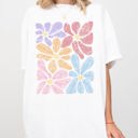 Medium White Striking Abstract Flowers Boho Floral Design With Summer Vibes Nature Gardening Festival Comfort Colors Tee