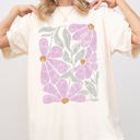 XXL Ivory Cream Summery Gorgeous Abstract Flowers Boho Floral Design Summer Vibes Gardening Festival Nature Comfort Colors Tee