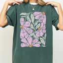 Medium Blue Spruce Green Summery Gorgeous Abstract Flowers Boho Floral Design Summer Vibes Gardening Festival Nature Comfort Colors Tee