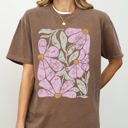 Small Espresso Brown Summery Gorgeous Abstract Flowers Boho Floral Design Summer Vibes Gardening Festival Nature Comfort Colors Tee