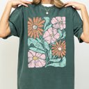 XXL Blue Spruce Green Bohemian Gorgeous Abstract Flowers Boho Floral Design Summer Vibes Gardening Festival Nature Comfort Colors Tee