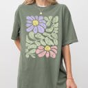  Vintage Gorgeous Abstract Flowers Boho Floral Design Inspired By Nature And Summer Festivals Comfort Colors Tee