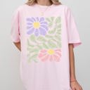 Large Blossom Light Pink Vintage Gorgeous Abstract Flowers Boho Floral Design Inspired By Nature And Summer Festivals Comfort Colors Tee