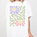 Large White Vintage Gorgeous Abstract Flowers Boho Floral Design Inspired By Nature And Summer Festivals Comfort Colors Tee