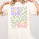 Medium Ivory Cream Vintage Gorgeous Abstract Flowers Boho Floral Design Inspired By Nature And Summer Festivals Comfort Colors Tee
