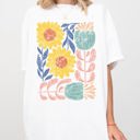 XXL White Bold Gorgeous Abstract Flowers Boho Floral Design For Summer Vibes And Garden Festival Nature Comfort Colors Tee
