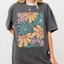 XXL Pepper Dark Gray Chic Gorgeous Abstract Flowers Boho Floral Design Summer Vibes Gardening Festival Nature Comfort Colors Tee