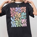  Colorful Gorgeous Abstract Flowers Boho Floral Design Summer Vibes Gardening Festival Nature Comfort Colors Tee