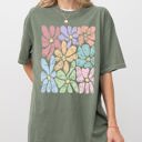  Colorful Gorgeous Abstract Flowers Boho Floral Design Summer Vibes Gardening Festival Nature Comfort Colors Tee