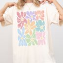 Medium Ivory Cream Colorful Gorgeous Abstract Flowers Boho Floral Design Summer Vibes Gardening Festival Nature Comfort Colors Tee